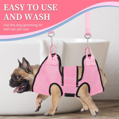 Dog Grooming Hammock Kit (S (17 LB Max) / Pink)