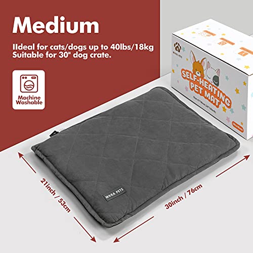 Self Heating Cat Bed Self Warming Cat Ped 30 x 21 Inches (Suede Grey / 30"L x 21"W x 2"Th)