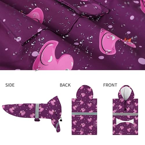 Large Dog Raincoat (Medium / Purple Duck)