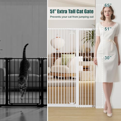 51" Extra Tall Pet Gate (White / 29.7-46"Wide, 51"Tall)