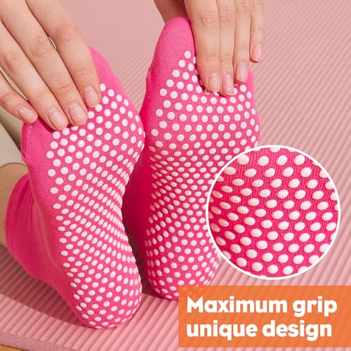 12 Pairs Grip Socks for Women & Men (5.5-9 / Dot Pattern/Multicolor(12 Pairs))