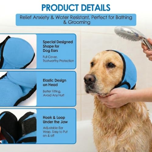 No Flap Ear Wraps for Dogs (Blue / L)