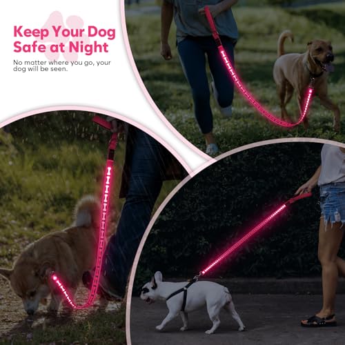 Light Up Dog Leash (Pink)