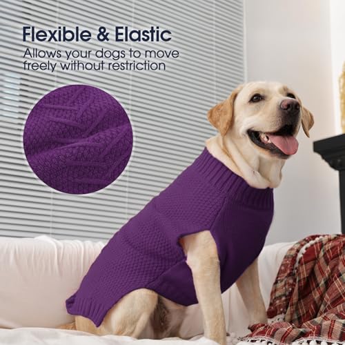 Dog Sweater Warm Sleeveless Pullover for Small Dogs (Large(Chest:20.9 in) / Purple)