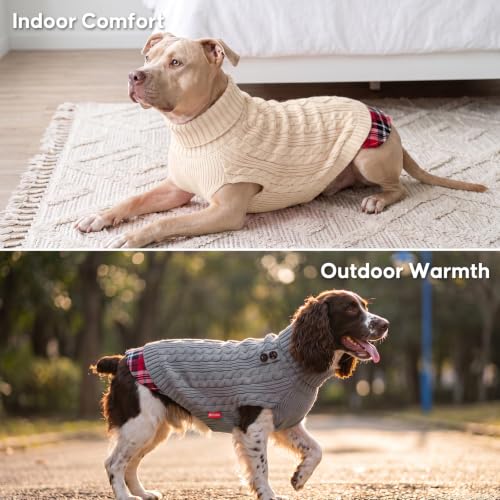Dog Sweater for Large Dogs Turtleneck Thick Knit Pullover (3XL (60-80lbs) / 4# Navyblue)