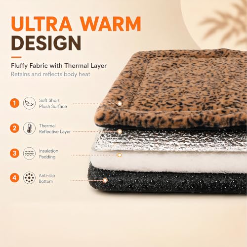Self Warming Cat Pad for Cats and Dogs (30 x 24 inch / Brown/Black)