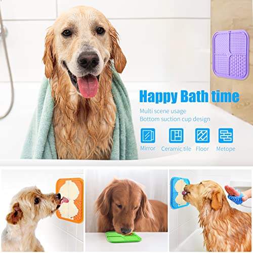 Lick Mat for Dogs (4pack / Blue,Green,Orange,Purple)