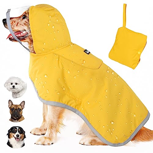 Dog Raincoat Waterproof Rain Jacket (A-Yelllow / Medium)