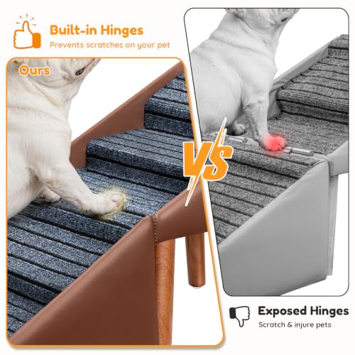 22.8" H Dog Stairs for High Bed (Brown / 22.8" H)