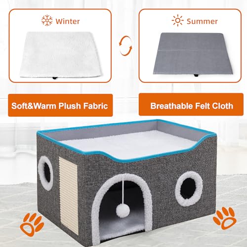 Cat Houses for Indoor Cats (L / Light Grey)