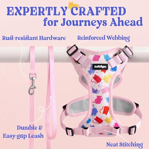 Cat Harness and Leash Set (Xs / Purrty Pink)