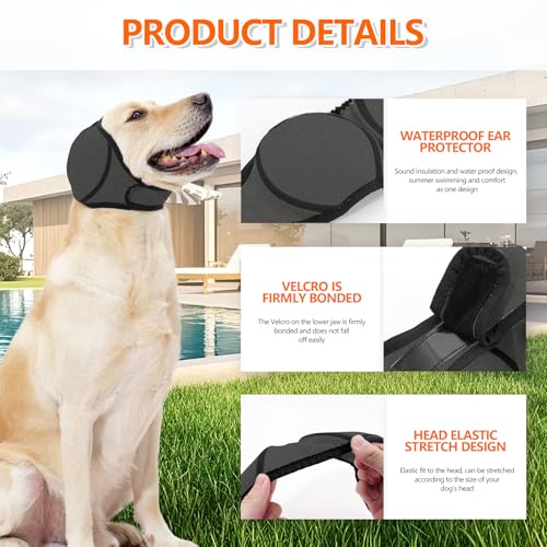 Dog Ear Muff Waterproof Noise Canceling Ear Protection (Grey / Small)