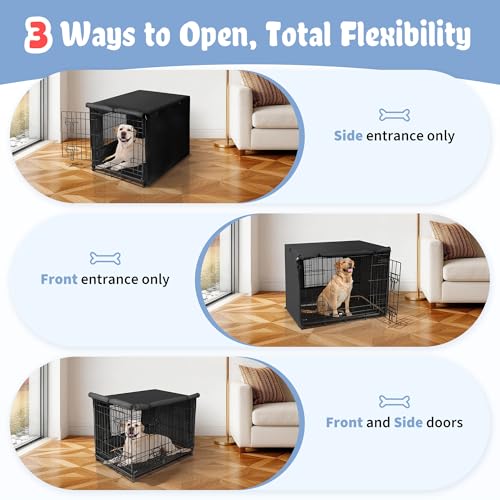Dog Crate Cover (48.4"L x 30.3"W x 32.3"H / Black)