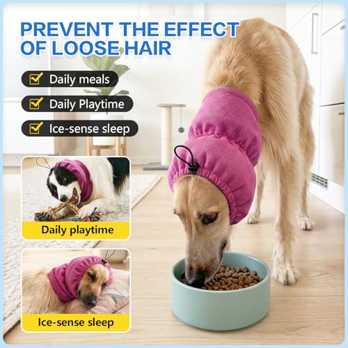 Breathable Dog Cooling Head & Neck Wrap (Rose Red / Medium)