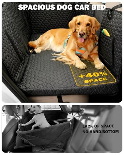 Dog Seat Cover for Back Seat (Black / L - For Cars/ Mid-Size SUV/ Small Truck)