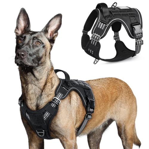 Tactical Dog Harness for Large (Black / Large)