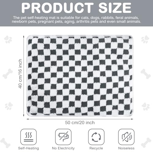 2 Pack Self Warming Cat Bed Self Heating Dog Pad Cat Warming Pad Thermal Pet Mat Washable Reflect Body Heat Removable Cover for Indoor Kittens Puppies (16 x 20 Inch)