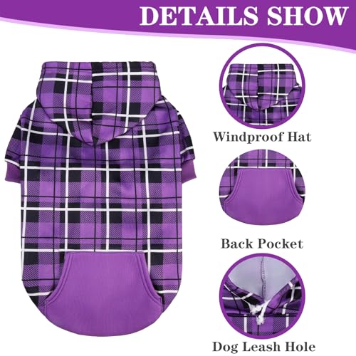 Plaid Dog Hoodie (X-Small / Purple)