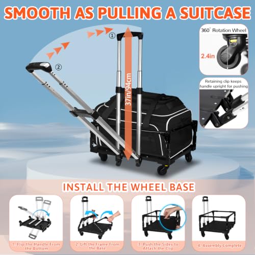 Top & Side Expandable Small Pet Carrier with Wheels Airline Approved (Black with wheels / 18.0"L x 11.0"W x 11.0"H)