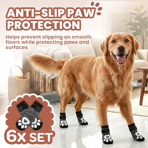 Anti Slip Dog Socks (Grey / XL)