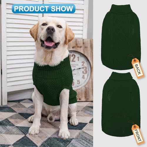 Turtleneck Dog Sweater (XX-Large / Dark Green)