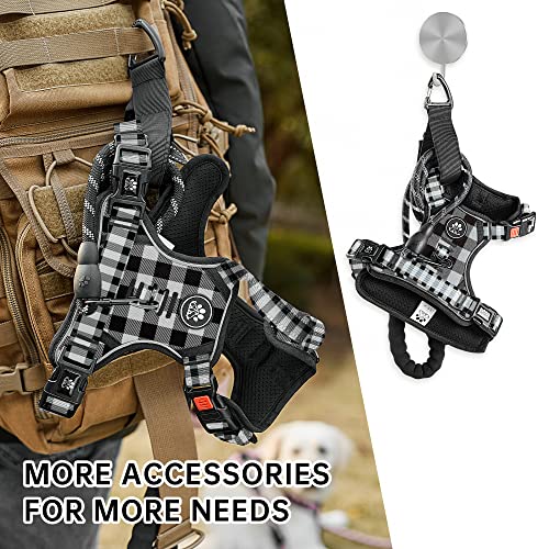 Reflective Dog Harness for Large Dogs (Checkered Black / X-Large)