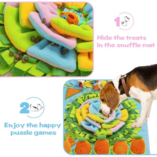 Pet Snuffle Mat for Dogs Sniff Mat Nosework Feeding Mat Slow Feeder Interactive Dog Puzzle Toys for Training and Stress Relief Encourages Natural Foraging Skills (31''x19''（blue）)