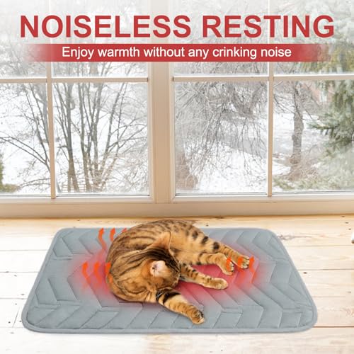 Self Warming Cat Mat (Light Grey / 28.0"L x 19.0"W x 0.2"Th)