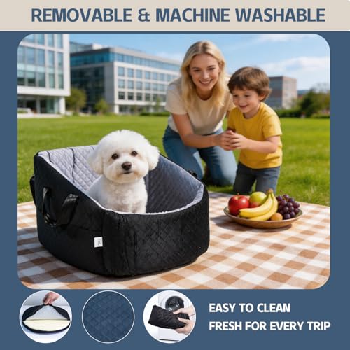 Dog Car Seat for Small Dogs Up to 30 lbs (Blackish-Gray / S)