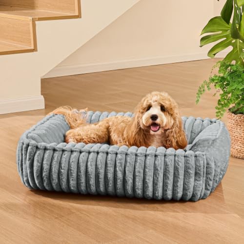Orthopedic Large Dog Bed Calming Pet Sofa Bed 32''x24''Sage Grey (Sage Grey / 32"L x 24"W x 7"Th)