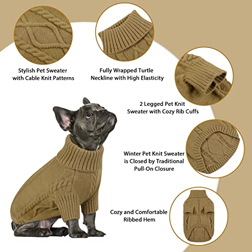 Dog Sweater for Small to Large Dogs (Large / Light Brown)