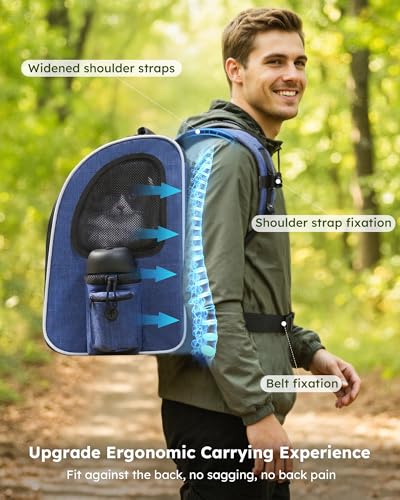 Cat Backpack Visiable (Blue / 12.6"L x 10.2"W x 16.5"H)