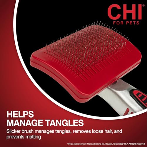 for Dogs Self (Red - Pivoting Slicker Brush / 1 Count (Pack of 3))