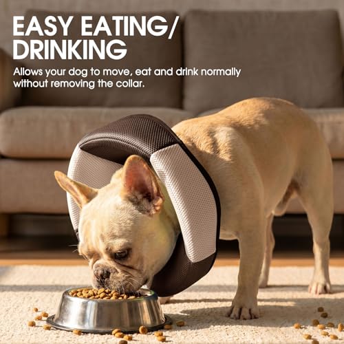 Dog Cone Soft Cone for Dogs to Stop Licking (Brown / Small)