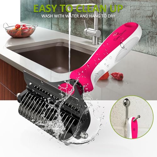 2 in 1 Professional Grooming Rake for Cats & Dogs (Rose)