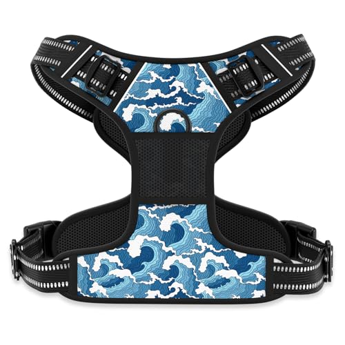 No Pull Dog Harness (Japanese Style Wave / Medium)