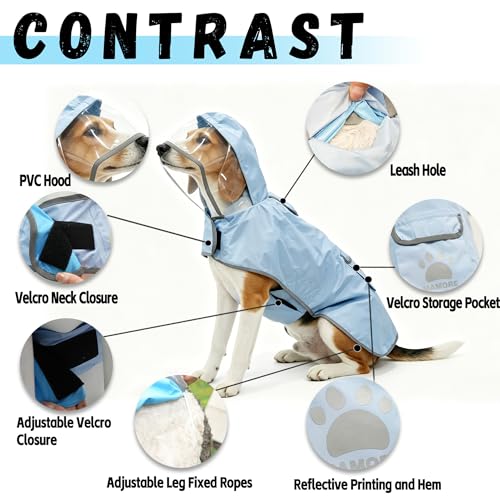 Reversible Dog Raincoat (Blue / X-Large)