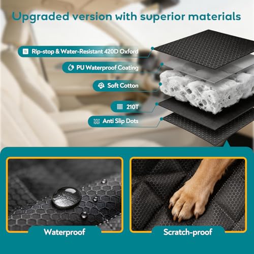 Dog Car Seat Covers Waterproof Front Full Protection Cover with Side Flaps - PetSolution
