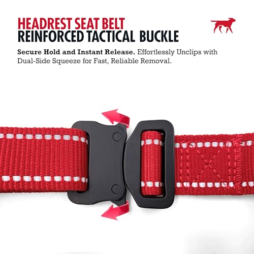 Dog Seat Belt for Car Headrest (Red)