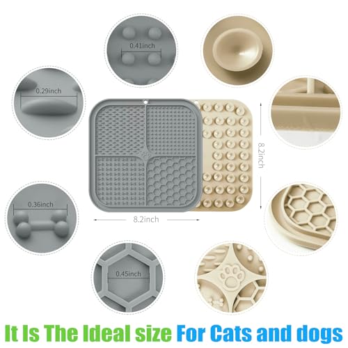 Lick Mat for Dogs (4pack / Cyan, Purple, Beige, Grey)