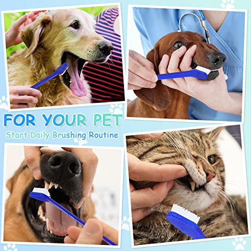 80 Pcs Dog Tooth Brush Dual Headed Pet Toothbrush (Dark Blue)