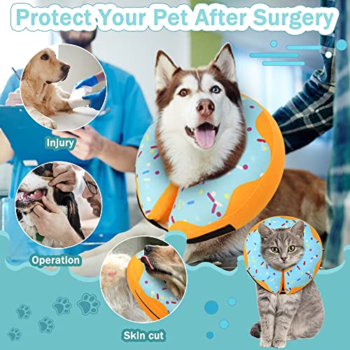 Recovery Donut Collar for Dogs & Cat (Blue / L（neck 14"-18"）)