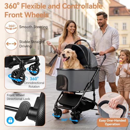 Heavy Duty Pet Stroller (Grey)