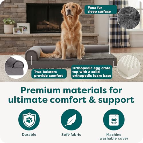 Orthopedic Dog Bed for Large Dogs (Jumbo / Platinum Gray)