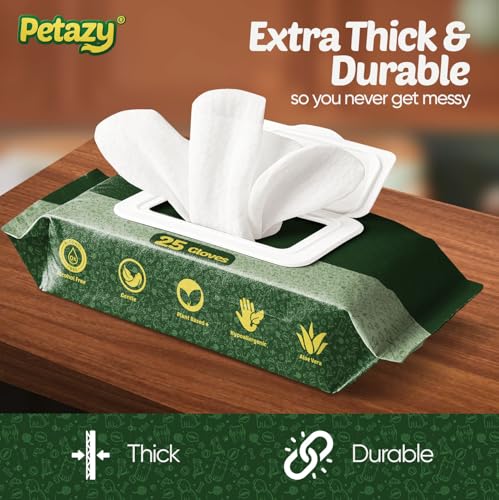 Pet Glove Wipes for Dogs & Cats (50 Glove Wipes)