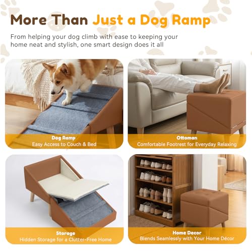 15.7" H Dog Ramp for Couch (Camel)