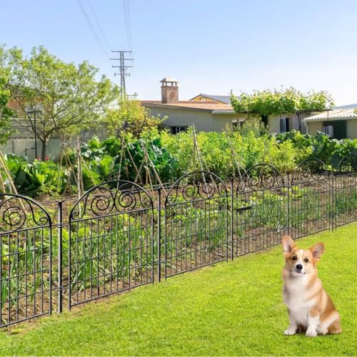 Tall Garden Fence Animal Barrier with Gate (36''(H)-14panels-30.6ft(L))