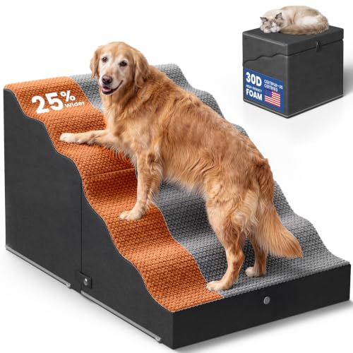 Dog Stairs for Bed Up to 90 lb (Grey)