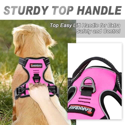 Dog Harness No Pull for Small Sized Dog Front Back Clips (X-Small(Chest:15.5-19.5”) / Pink)