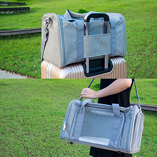 Soft Sided Carrier for Small Medium Cats Dogs (20.0"L x 13.0"W x 13.0"H / Grey)